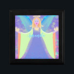 Personalized Sparkling Angel Wooden Jewellery Box<br><div class="desc">Personalized Angel Wooden Jewellery Keepsake Box</div>
