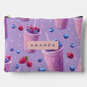 Personalized Sparkling Berry Bliss Purple Smoothie Accessory Pouch