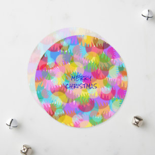 PERSONALIZED SPARKLY COLOURED MERRY CHRISTMAS HOLIDAY CARD