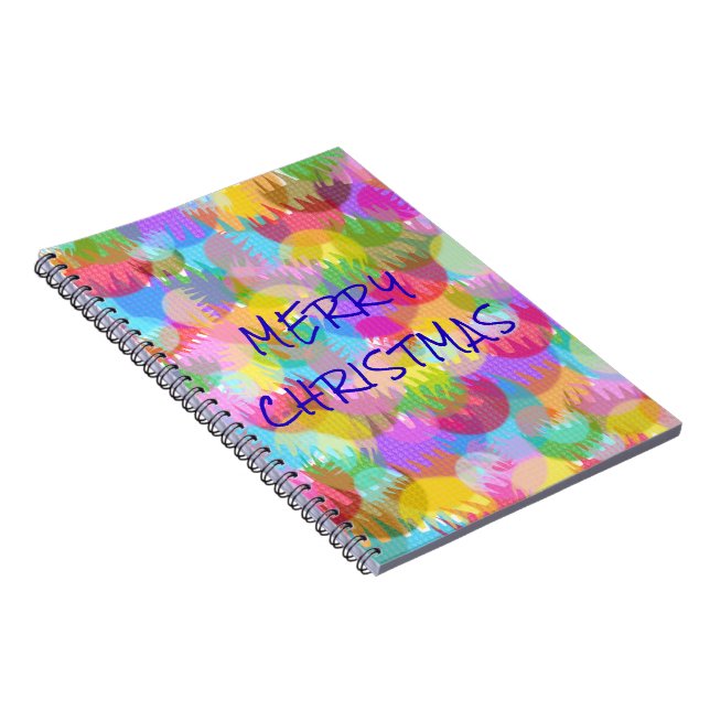 PERSONALIZED SPARKLY COLOURED MERRY CHRISTMAS NOTEBOOK (Right Side)