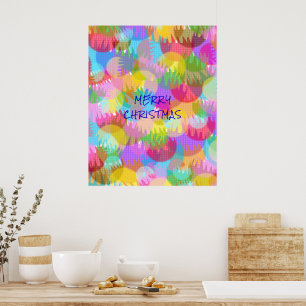 PERSONALIZED SPARKLY COLOURED MERRY CHRISTMAS POSTER