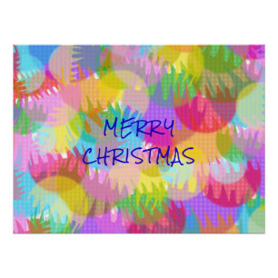 PERSONALIZED SPARKLY COLOURED MERRY CHRISTMAS POSTER