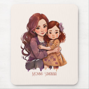 Personalized Sparkly Mother and Daughter Mouse Mat