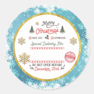 Personalized Special Delivery North Pole Santa Classic Round Sticker
