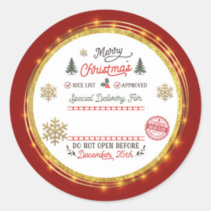 Personalized Special Delivery North Pole Santa Classic Round Sticker