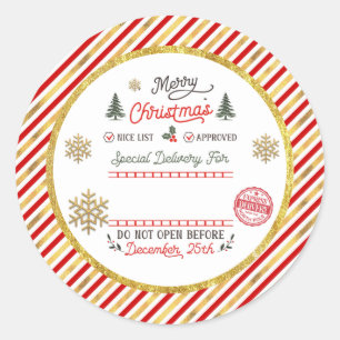 Personalized Special Delivery North Pole Santa Classic Round Sticker