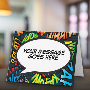 Personalized Speech Bubble Fun Comic Book Card