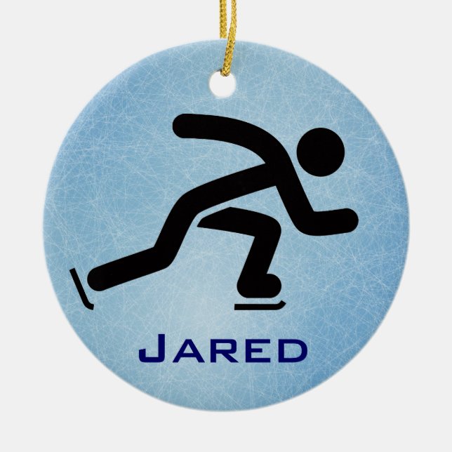 Personalized Speed Skating Ornament (Front)