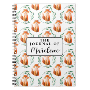 Personalized Spiral Photo Notebook – Cute Fox 