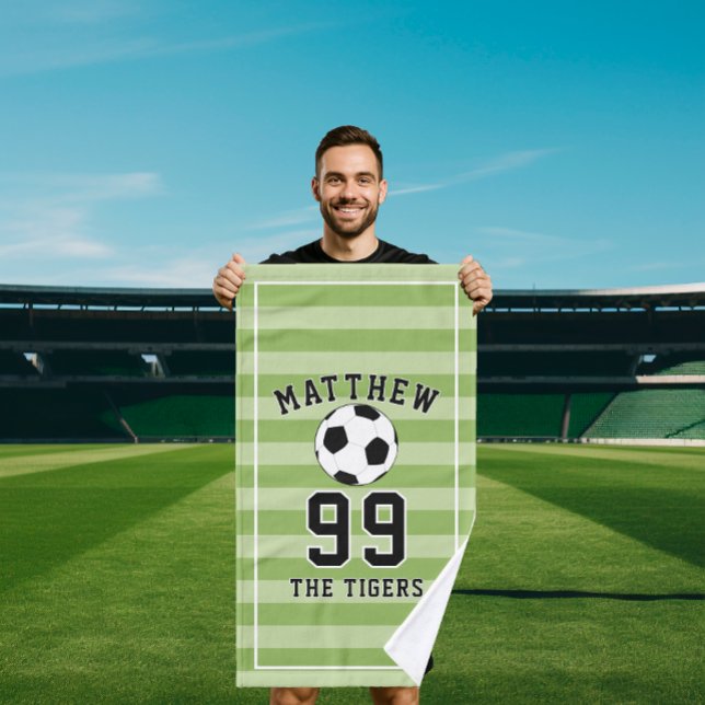 Personalized Sports soccer Football Player Hand Towel (Creator Uploaded)