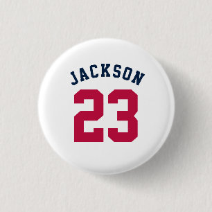 Personalized Sports Team Jersey Number Name 3 Cm Round Badge
