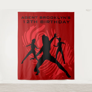 Personalized Spy Party Fingerprint Tapestry