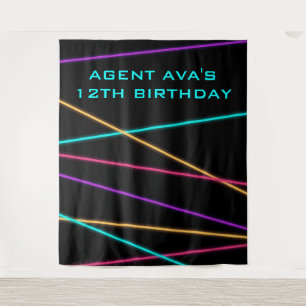 Personalized Spy Party Laser Tapestry