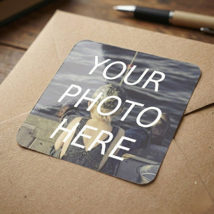 Personalized Square Photo Sticker Sheet