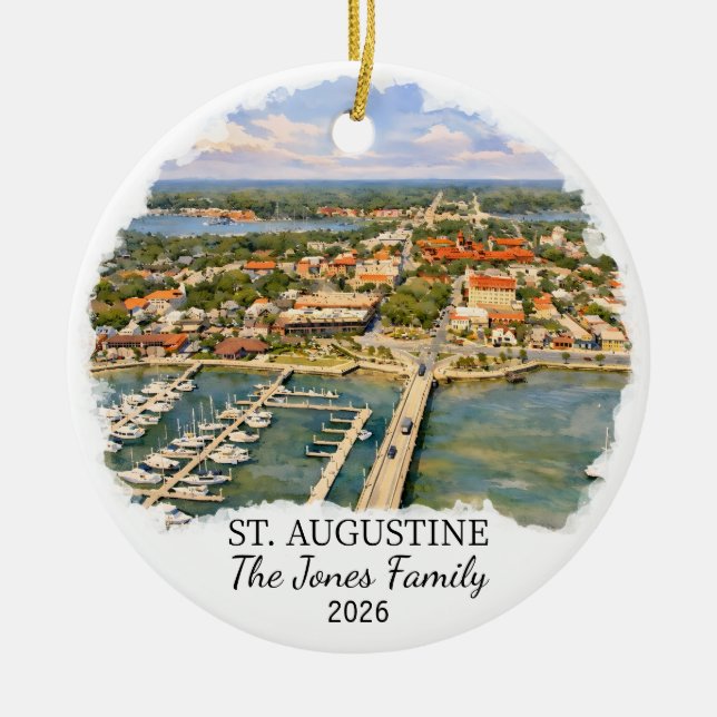 Personalized St. Augustine Ornament Custom Florida (Front)