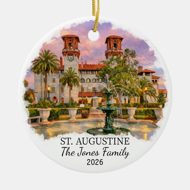 Personalized St. Augustine Ornament Custom Florida (Front)