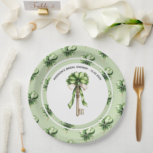 Personalized St. Patrick’s Day Bridal Shower Paper Plate (Wedding)