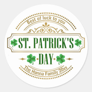 Personalized St. Patrick's Day I Luck of the Irish Classic Round Sticker