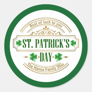Personalized St. Patrick's Day I Luck of the Irish Classic Round Sticker