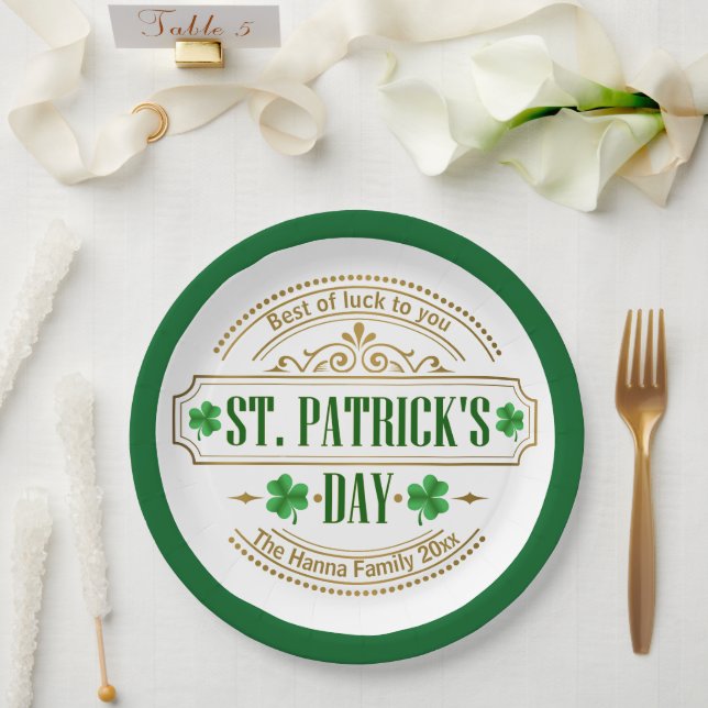 Personalized St. Patrick's Day I Luck of the Irish Paper Plate (Wedding)