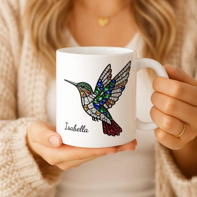 Personalized Stained Glass Hummingbird Coffee Cup  (Creator Uploaded)