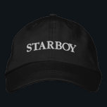 Personalized STARBOY Embroidered Hat<br><div class="desc">This personalized Starboy embroidered baseball cap delivers bold style with a clean, timeless silhouette. Designed for comfort and everyday wear, it features detailed embroidery and an adjustable fit for all-day ease. Perfect for casual outfits, streetwear looks, or unique gifting, this cap adds personality while keeping your style effortlessly sharp.</div>