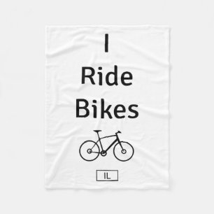 Personalized State Abbreviation I Ride Bikes T T S Fleece Blanket