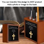 Personalized Stationary Priest Nun Clergy Catholic Desk Organiser<br><div class="desc">"Say Thank You to Your Faith Leader with a Personalized Desk Tidy Gift" Are you looking for a unique and thoughtful way to show appreciation to your priest, pastor, minister, or deacon? Look no further than the personalized wood-look desk tidy! This functional desk accessory is the perfect way to say...</div>