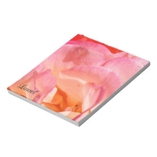 Personalized Stationery Pink Roses add Name Notepad