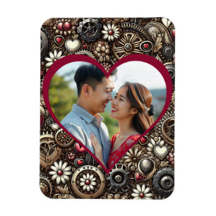 Personalized Steampunk Hearts Valentine's Day Magnet