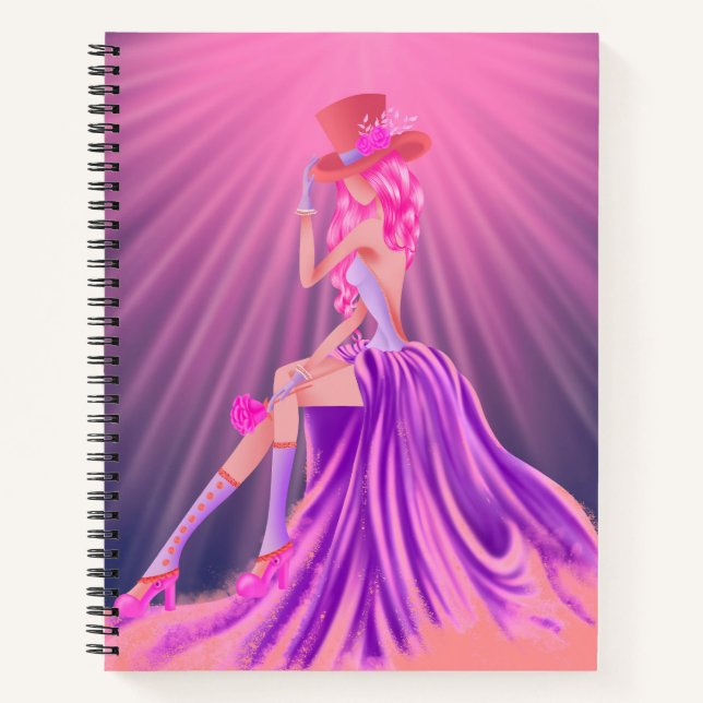Personalized Steampunk Prom Queen  Notebook (Front)