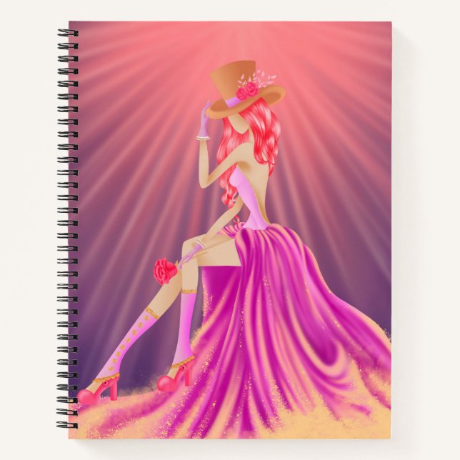 Personalized Steampunk Prom Queen  Notebook (Front)