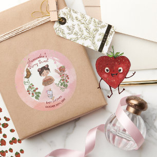 Personalized Strawberry Baby Shower Favor Stickers