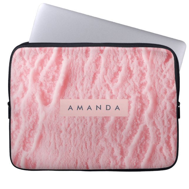 Personalized Strawberry Ice Cream Design Laptop Sleeve (Front)