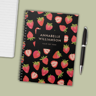 Personalized Strawberry pattern Notebook
