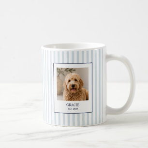 Personalized Stripe Pet Name Photo Coffee Mug