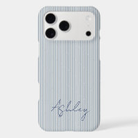 Personalized Striped Blue Tones Minimalist Chic