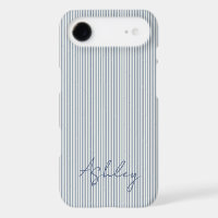 Personalized Striped Blue Tones Minimalist Chic