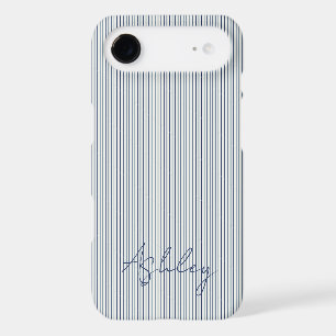 Personalized Striped Blue Tones Minimalist Chic