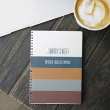 Personalized Striped Custom Name Notebook