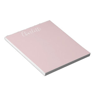 Personalized Stylish Calligraphy Name Blush Pink Notepad