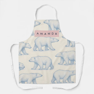Personalized Stylish Fun Polar Bear Pattern Apron