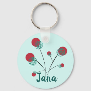 personalized stylized bouquet key ring