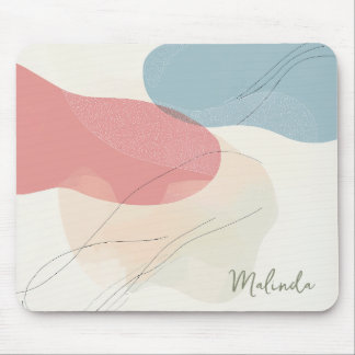 Personalized Subtle Earthy Tone Fluid Art Mouse Mat