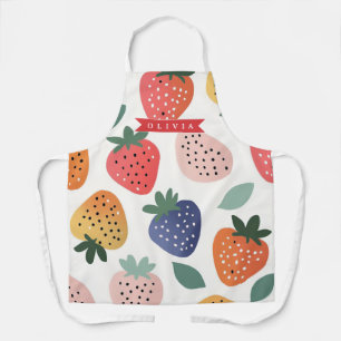 Personalized Summer Colorful Strawberry Pattern Apron