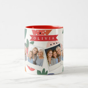 Personalized Summer Colorful Strawberry Pattern Two-Tone Coffee Mug