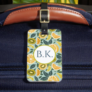 Personalized Summer Lemon Kiwi Luggage Tag 
