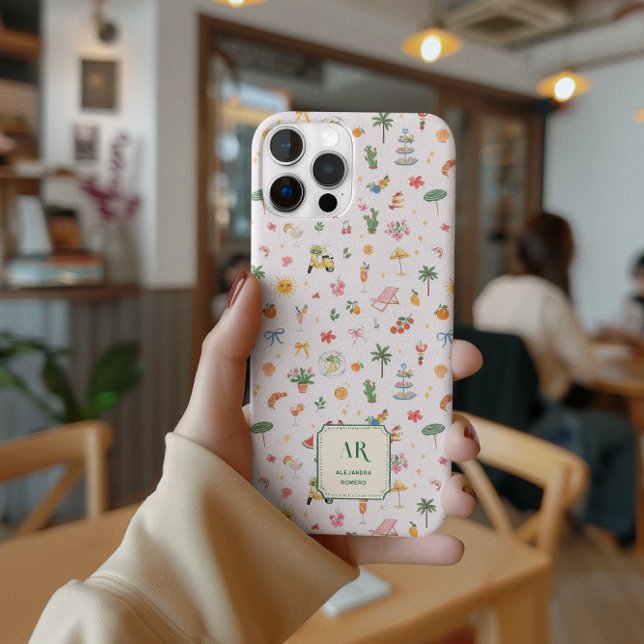 Personalized Summer Watercolor Monogram Case-Mate iPhone Case (Creator Uploaded)