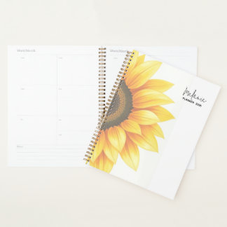 Personalized Sunflower 2026 Weekly Planner