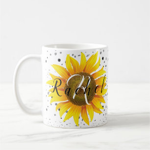 Personalized sunflower coffee mug